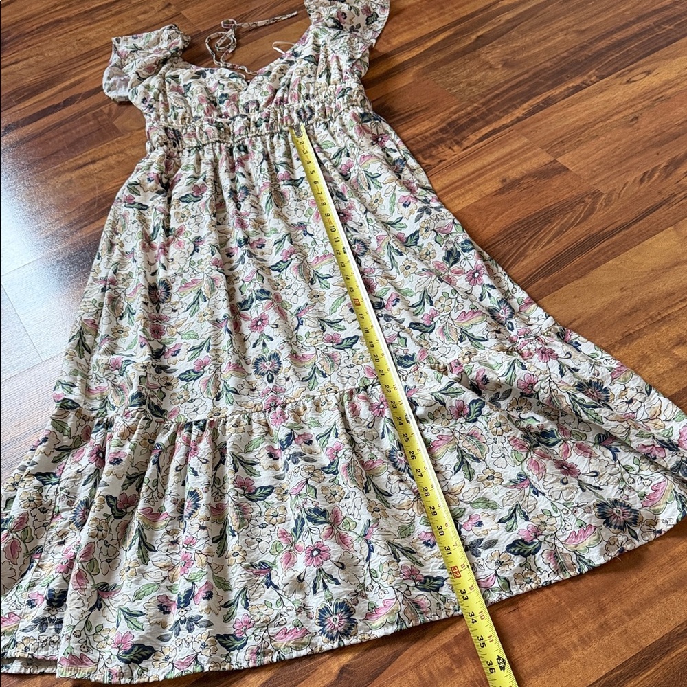 Floral Cream Print Dress sz M - Picture 11 of 13